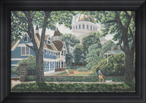 Framed Dog Walker Print
