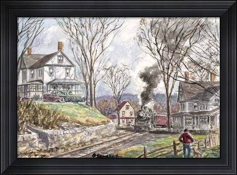 Framed Fall Train Print