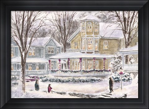 Framed Happy Holiday - Tan Print