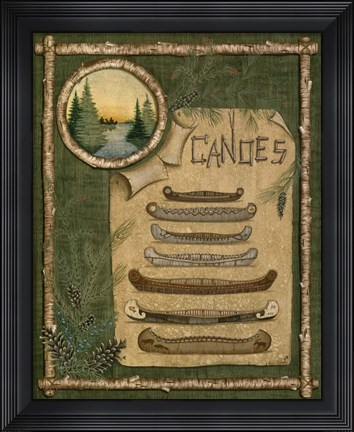 Framed Canoes Print