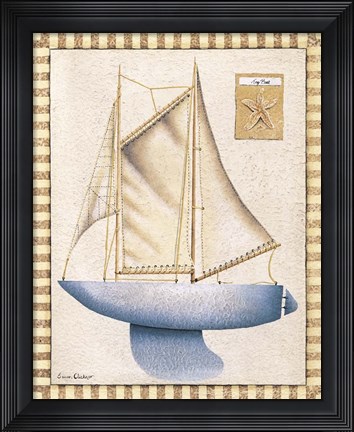 Framed Blue Sailboat Print