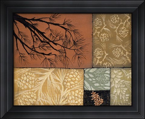 Framed Pine Cones 4 Print