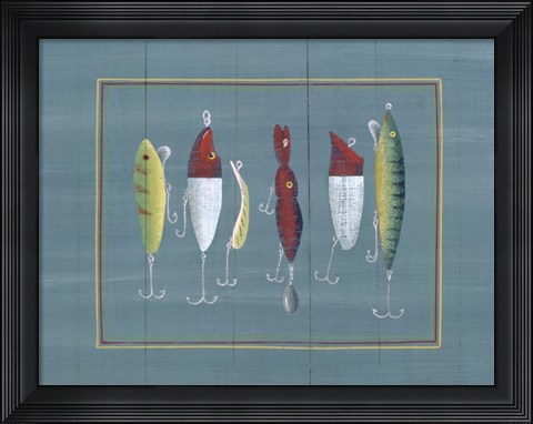 Framed Fishing Hooks 1 Print