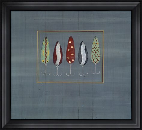 Framed Fishing Hooks 3 Print