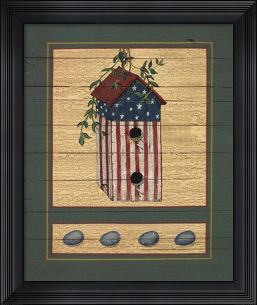 Framed American Bird House Print