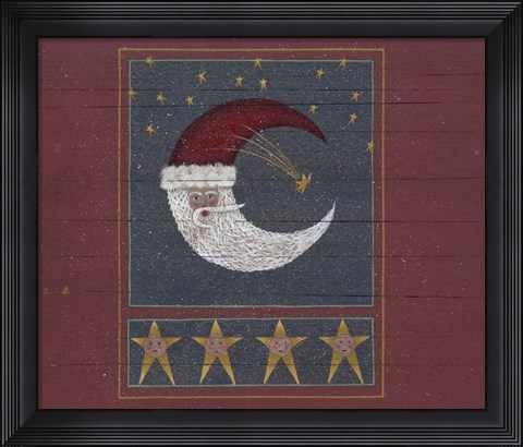 Framed Another Half Moon Santa Print