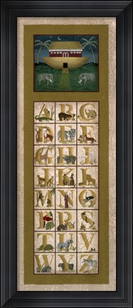 Framed Noah&#39;s Ark ABC Print