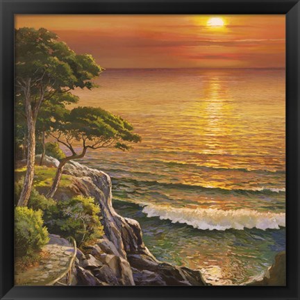 Framed Tramonto sul Mediterraneo Print