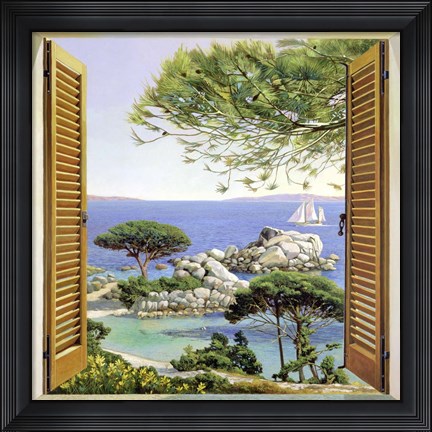 Framed Finestra sul Mediterraneo Print