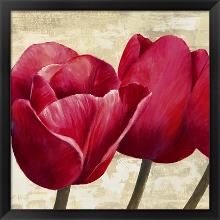 Framed Red Tulips (Detail) Print