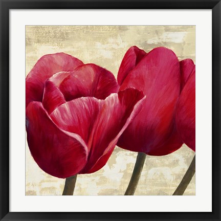 Framed Red Tulips (Detail) Print