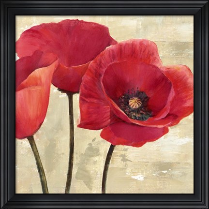 Framed Red Poppies (Detail) Print