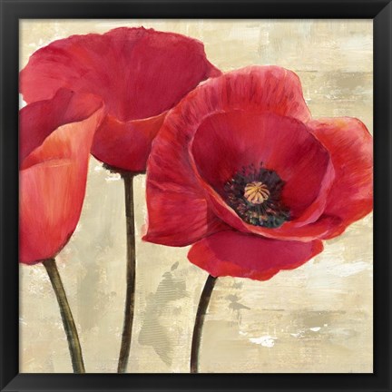 Framed Red Poppies (Detail) Print