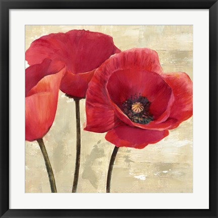 Framed Red Poppies (Detail) Print