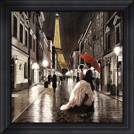 Framed Kissing in Paris (Detail) Print