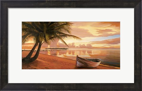 Framed Tramonto ai Tropici Print