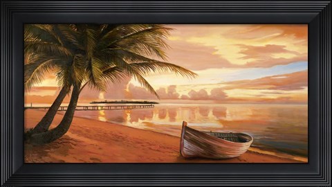 Framed Tramonto ai Tropici Print
