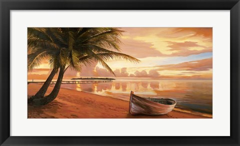 Framed Tramonto ai Tropici Print