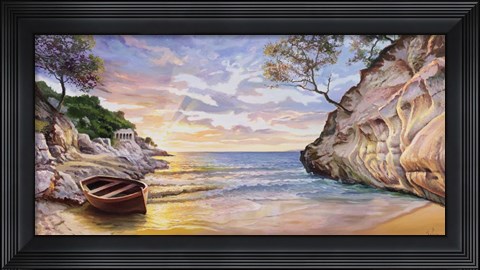 Framed Caletta al Tramonto Print