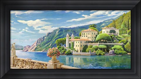 Framed Villa sul Lago Print
