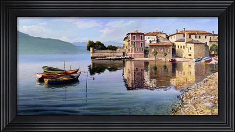Framed Paese sul Lago Print
