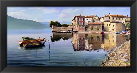 Framed Paese sul Lago Print