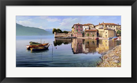 Framed Paese sul Lago Print