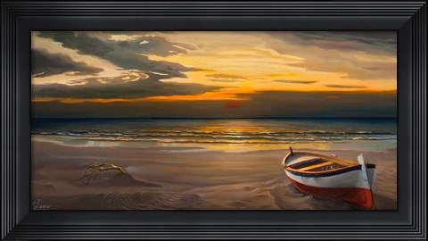 Framed Tramonto sulla Battigia Print