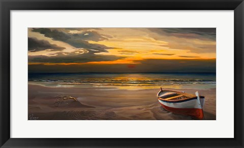 Framed Tramonto sulla Battigia Print