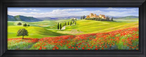 Framed Verso il Borgo in Toscana Print