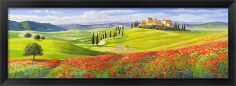 Framed Verso il Borgo in Toscana Print