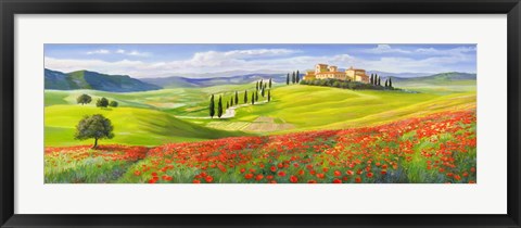 Framed Verso il Borgo in Toscana Print