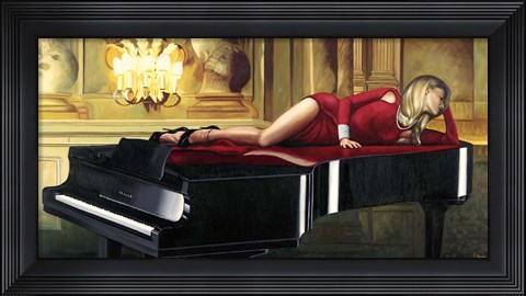 Framed Piano Lady Print