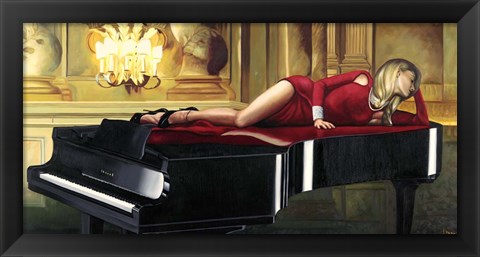 Framed Piano Lady Print