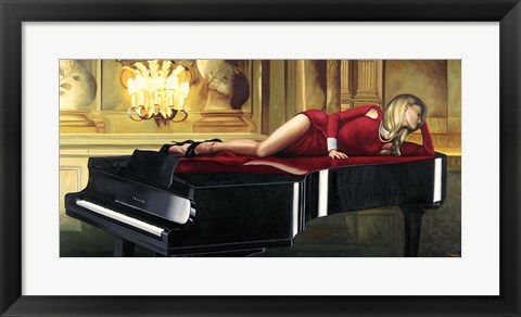 Framed Piano Lady Print