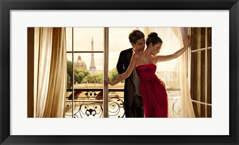 Framed Lovers in Paris Print