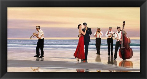 Framed Romance on the Beach Print