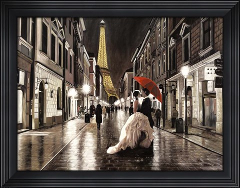 Framed Kissing in Paris Print