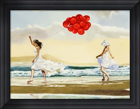 Framed Collecting Waves II (Detail) Print