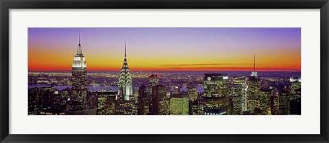 Framed Midtown Manhattan at Sunset, NYC Print