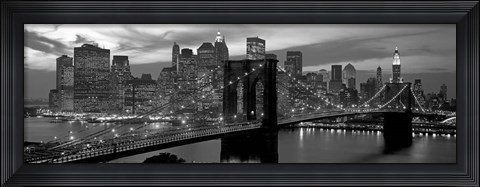 Framed Brooklyn Bridge and Skyline Print