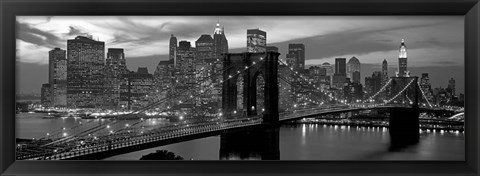 Framed Brooklyn Bridge and Skyline Print