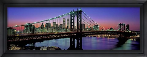 Framed Manhattan Bridge and Skyline Print