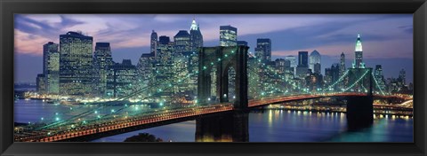 Framed Brooklyn Bridge and Skyline Print