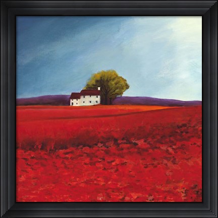 Framed Field of Poppies (Detail) Print