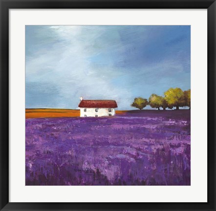 Framed Field of Lavender I Print