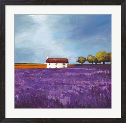 Framed Field of Lavender I Print