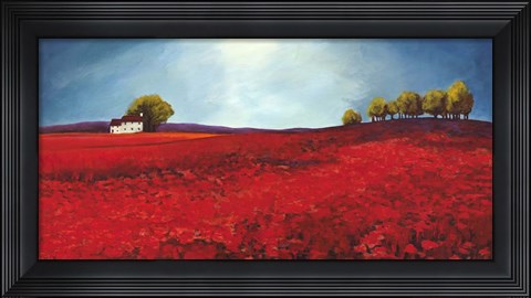 Framed Field of Poppies Print