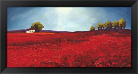 Framed Field of Poppies Print