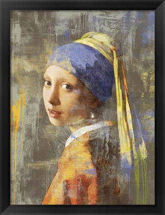 Framed Vermeer&#39;s Girl 2.0 Print